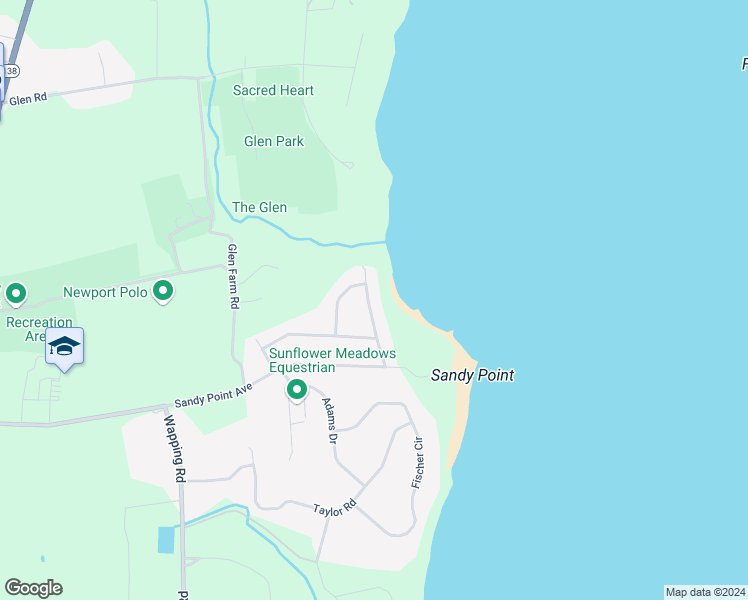 map of restaurants, bars, coffee shops, grocery stores, and more near 79 Sigourney Road in Portsmouth