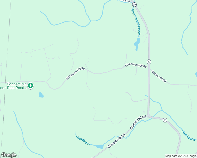 map of restaurants, bars, coffee shops, grocery stores, and more near 19 Wakeman Hill Road in Sherman