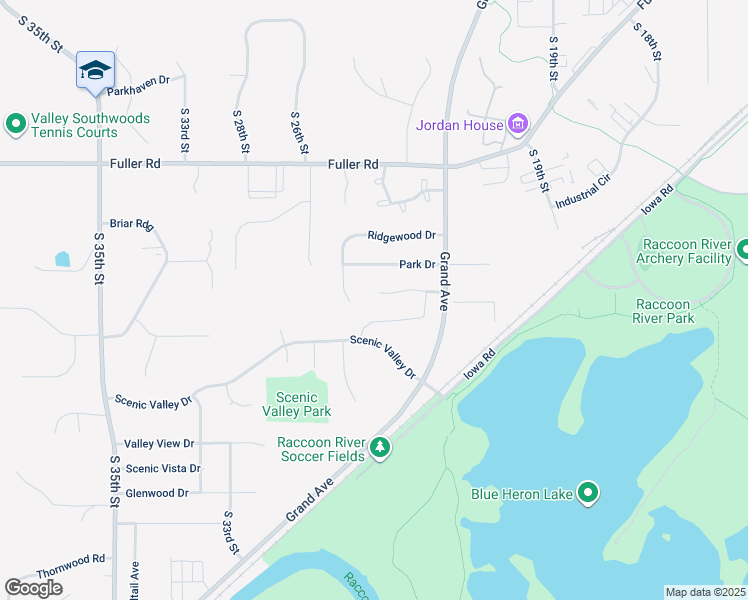 map of restaurants, bars, coffee shops, grocery stores, and more near 2337 Valley Ridge Place in West Des Moines