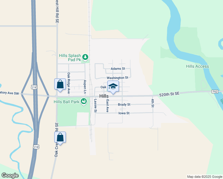 map of restaurants, bars, coffee shops, grocery stores, and more near 308 Main Street in Hills