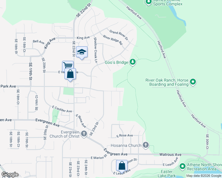 map of restaurants, bars, coffee shops, grocery stores, and more near 3205 Southeast 24th Court in Des Moines