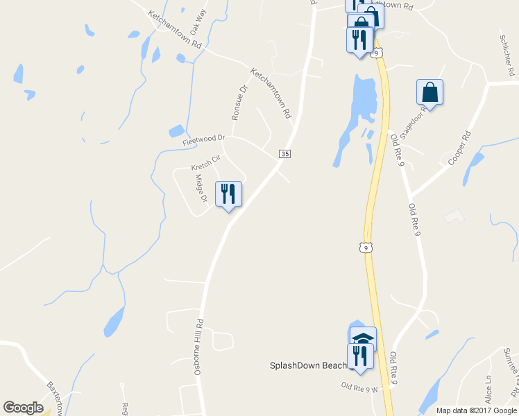 map of restaurants, bars, coffee shops, grocery stores, and more near 141 Osborne Hill Road in Fishkill