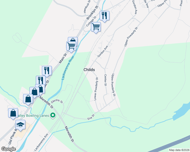 map of restaurants, bars, coffee shops, grocery stores, and more near 24-60 Lower Powderly St in Carbondale
