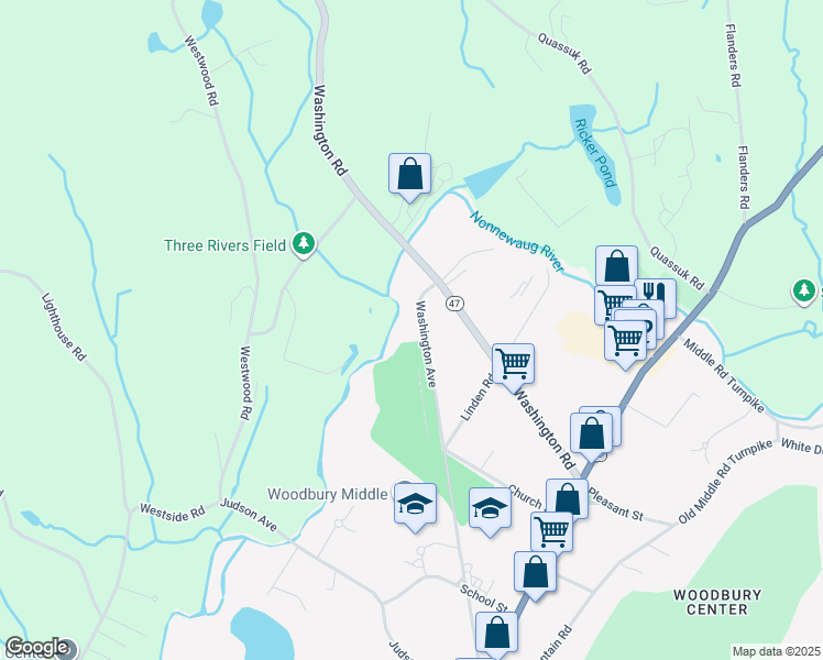 map of restaurants, bars, coffee shops, grocery stores, and more near 151 Washington Avenue in Woodbury