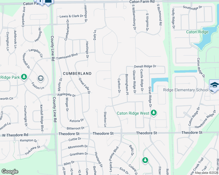 map of restaurants, bars, coffee shops, grocery stores, and more near Overland Drive in Joliet