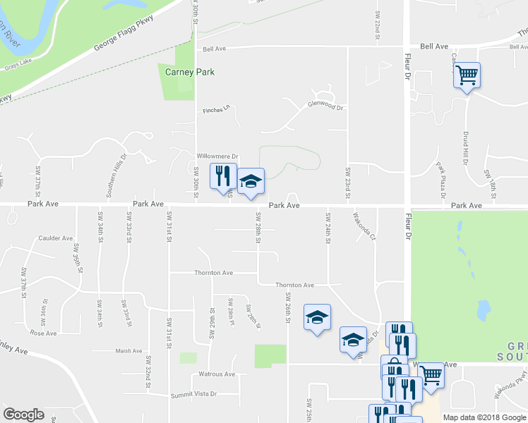 map of restaurants, bars, coffee shops, grocery stores, and more near 2715 Caulder Avenue in Des Moines
