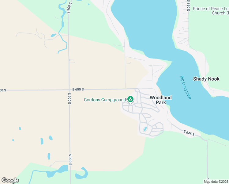 map of restaurants, bars, coffee shops, grocery stores, and more near 9320 East 600 South in Wolcottville