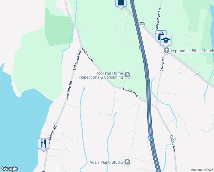 map of restaurants, bars, coffee shops, grocery stores, and more near 1337 Union Avenue in Newburgh