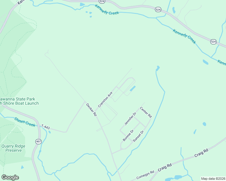 map of restaurants, bars, coffee shops, grocery stores, and more near Cranston Avenue in Lackawanna County