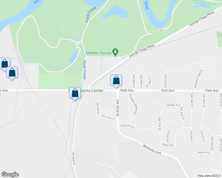 map of restaurants, bars, coffee shops, grocery stores, and more near 4301 Park Avenue in Des Moines