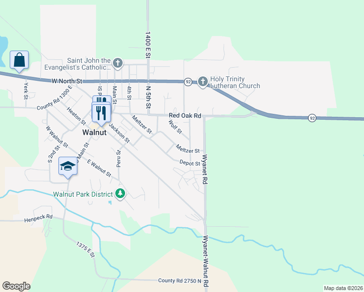 map of restaurants, bars, coffee shops, grocery stores, and more near 119 Stephens Avenue in Walnut