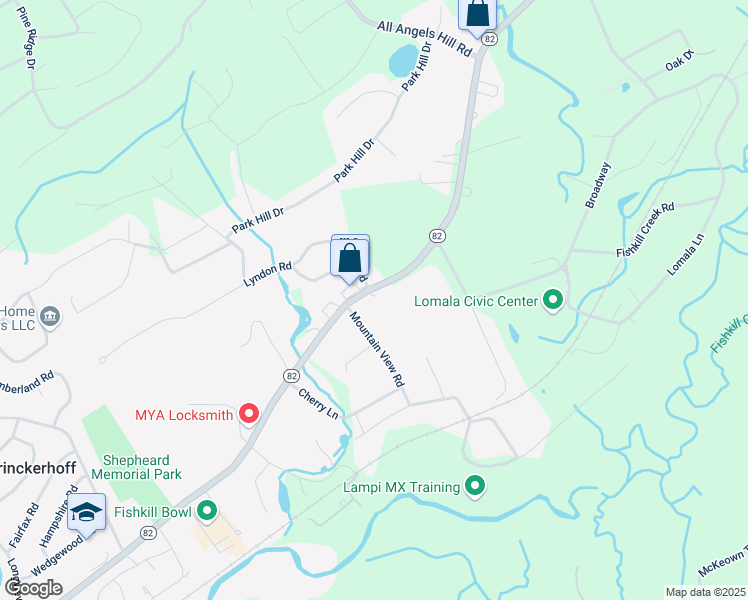 map of restaurants, bars, coffee shops, grocery stores, and more near 232 New York 82 in Fishkill