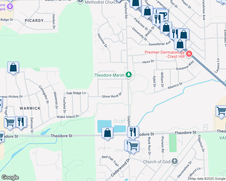 map of restaurants, bars, coffee shops, grocery stores, and more near 2431 Foxtail Court in Crest Hill