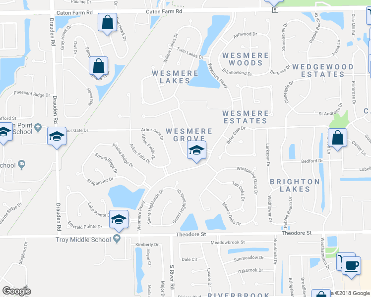 map of restaurants, bars, coffee shops, grocery stores, and more near 1902 Westmore Grove Drive in Plainfield