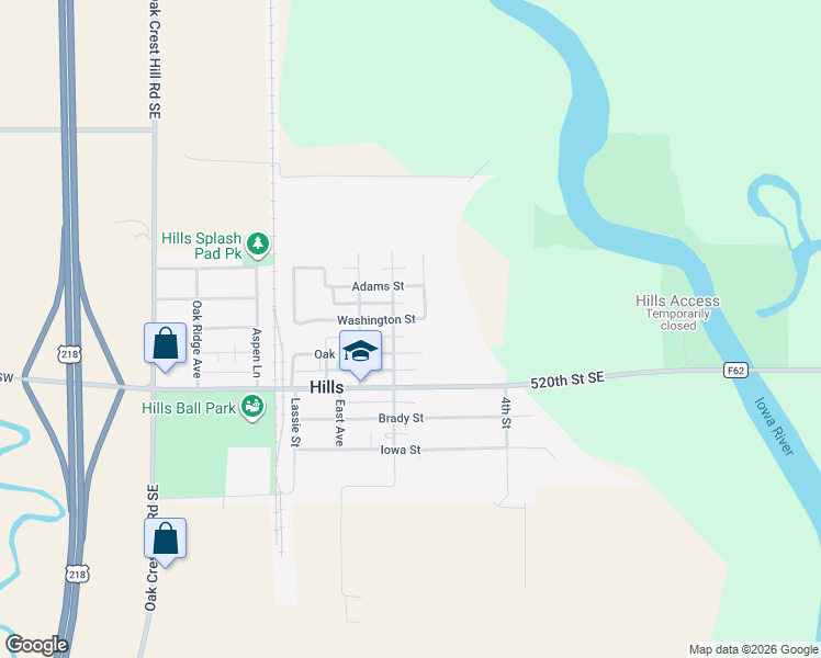 map of restaurants, bars, coffee shops, grocery stores, and more near 409 Washington Street in Hills