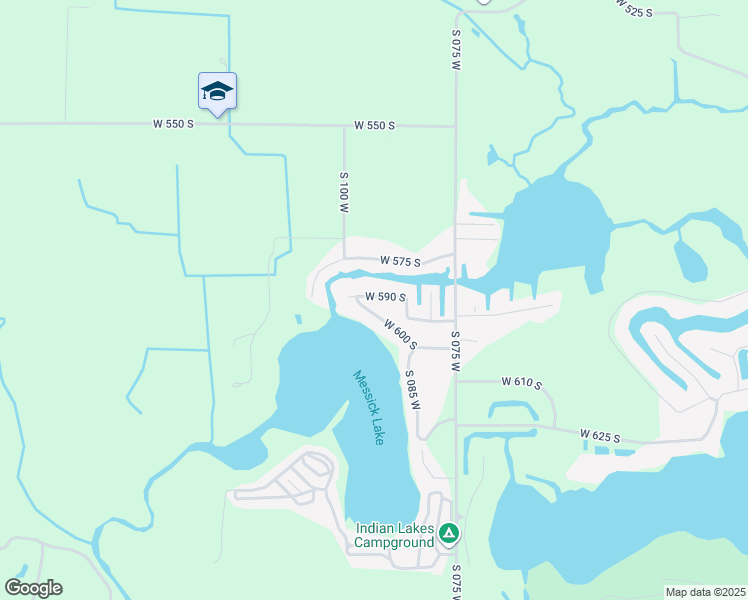 map of restaurants, bars, coffee shops, grocery stores, and more near 930 West 590 South in Wolcottville