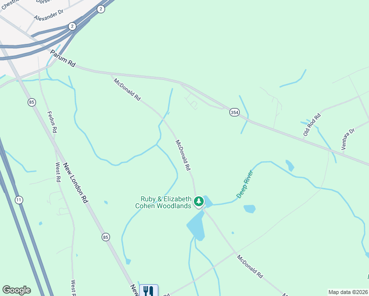 map of restaurants, bars, coffee shops, grocery stores, and more near 71 Mcdonald Road in Colchester