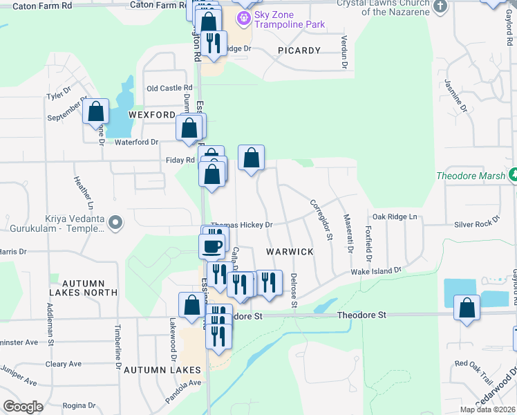 map of restaurants, bars, coffee shops, grocery stores, and more near 1857 Cecily Drive in Joliet