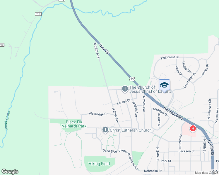 map of restaurants, bars, coffee shops, grocery stores, and more near 1136 North 28th Avenue in Blair