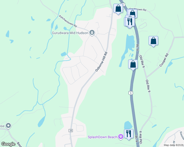 map of restaurants, bars, coffee shops, grocery stores, and more near 126 Osborne Hill Road in Fishkill