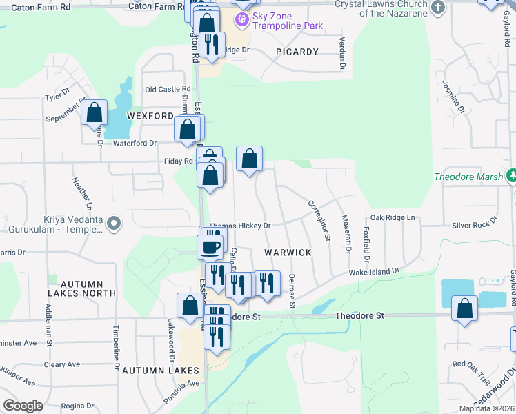 map of restaurants, bars, coffee shops, grocery stores, and more near 1857 Cecily Drive in Joliet