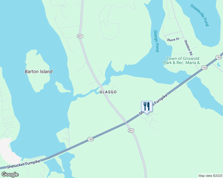map of restaurants, bars, coffee shops, grocery stores, and more near Jarvis Road in Griswold