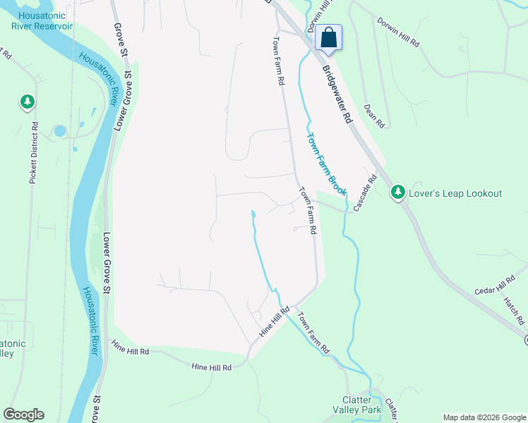 map of restaurants, bars, coffee shops, grocery stores, and more near 44 Old Farms Lane in New Milford