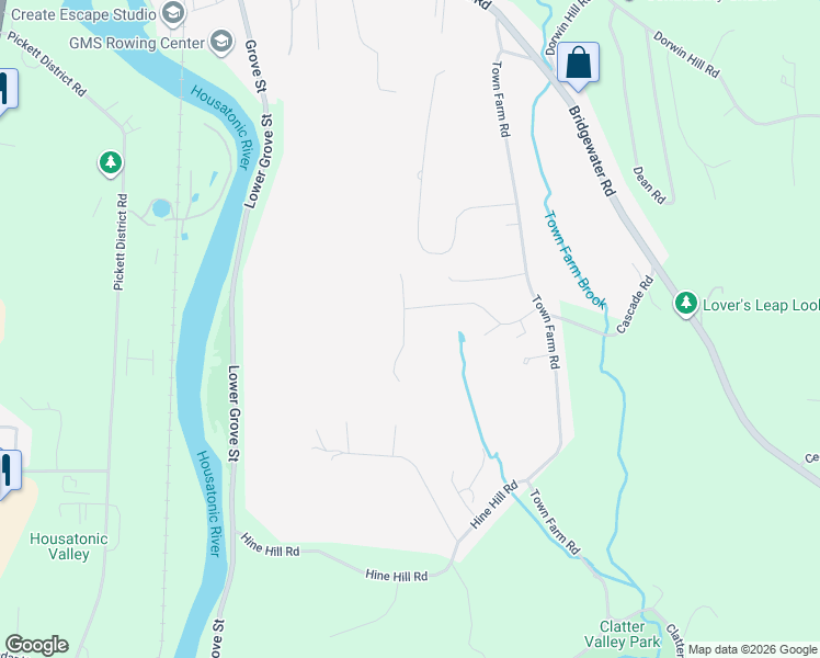 map of restaurants, bars, coffee shops, grocery stores, and more near 94 Old Farms Lane in New Milford