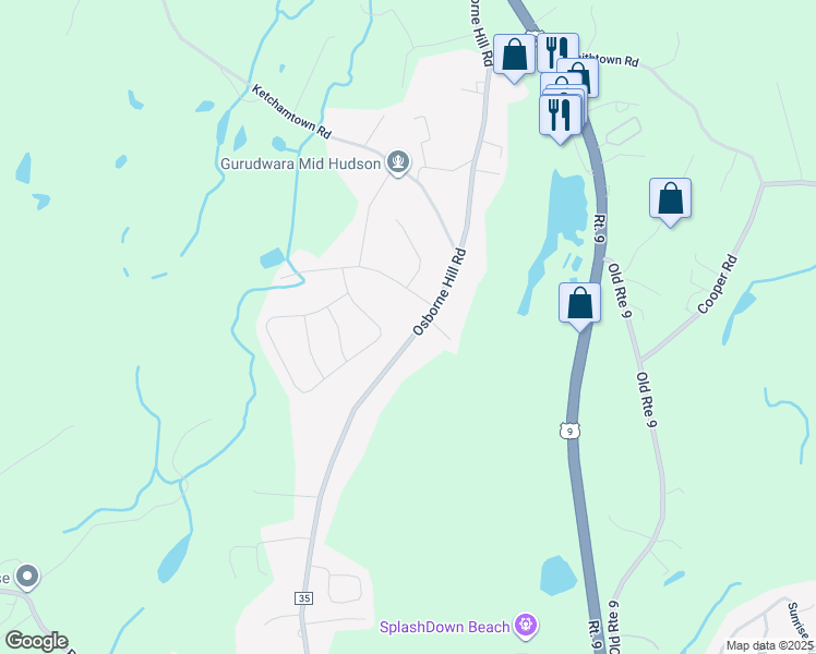map of restaurants, bars, coffee shops, grocery stores, and more near 126 Osborne Hill Road in Fishkill