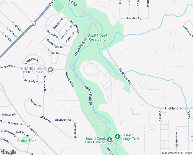 map of restaurants, bars, coffee shops, grocery stores, and more near 42 Georgetown Square in Euclid
