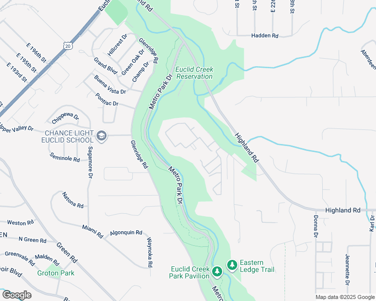 map of restaurants, bars, coffee shops, grocery stores, and more near 42 Georgetown Square in Euclid