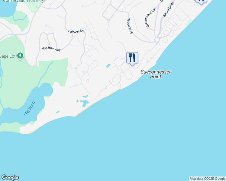map of restaurants, bars, coffee shops, grocery stores, and more near 118 Shore Drive West in Mashpee
