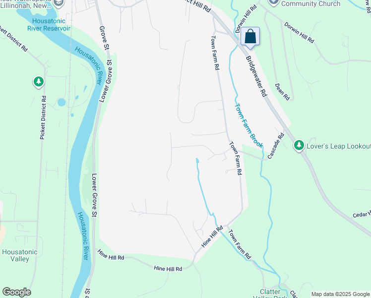 map of restaurants, bars, coffee shops, grocery stores, and more near 56 Old Farms Lane in New Milford