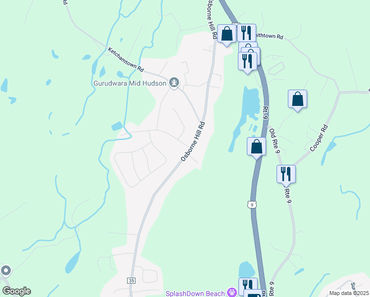 map of restaurants, bars, coffee shops, grocery stores, and more near 110 Osborne Hill Road in Wappingers Falls