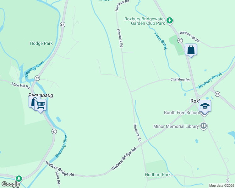 map of restaurants, bars, coffee shops, grocery stores, and more near 43 Hemlock Road in Roxbury