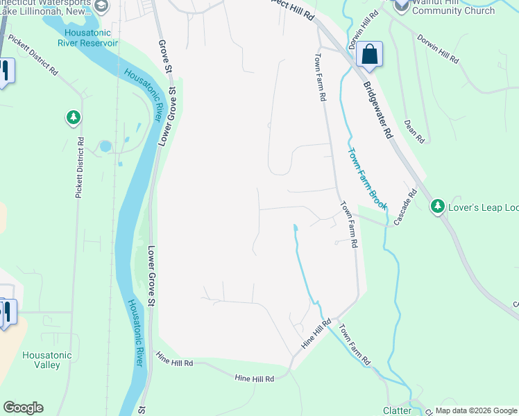 map of restaurants, bars, coffee shops, grocery stores, and more near 88 Old Farms Lane in New Milford