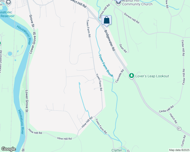 map of restaurants, bars, coffee shops, grocery stores, and more near 1 Old Farms Lane in New Milford