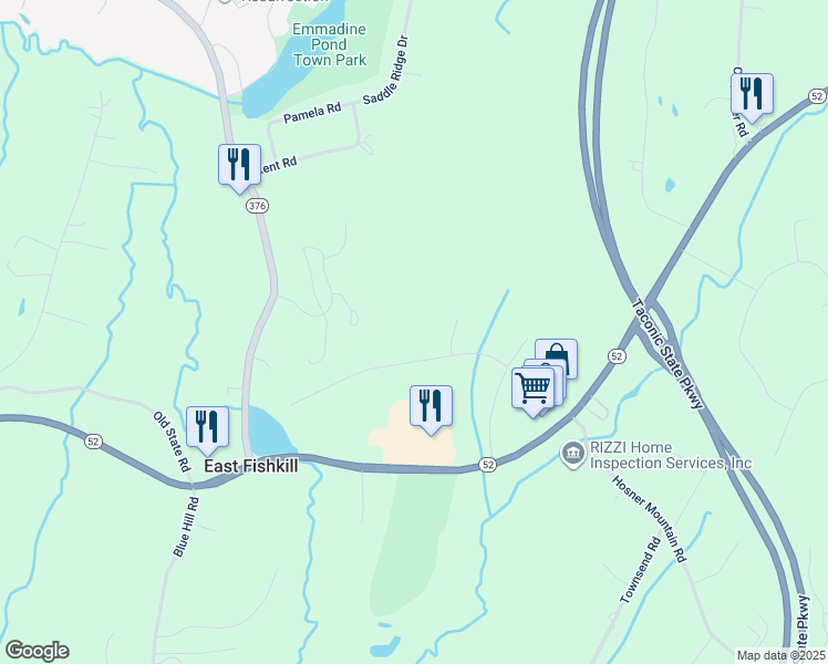 map of restaurants, bars, coffee shops, grocery stores, and more near 40 Harrison's Trail in Hopewell Junction