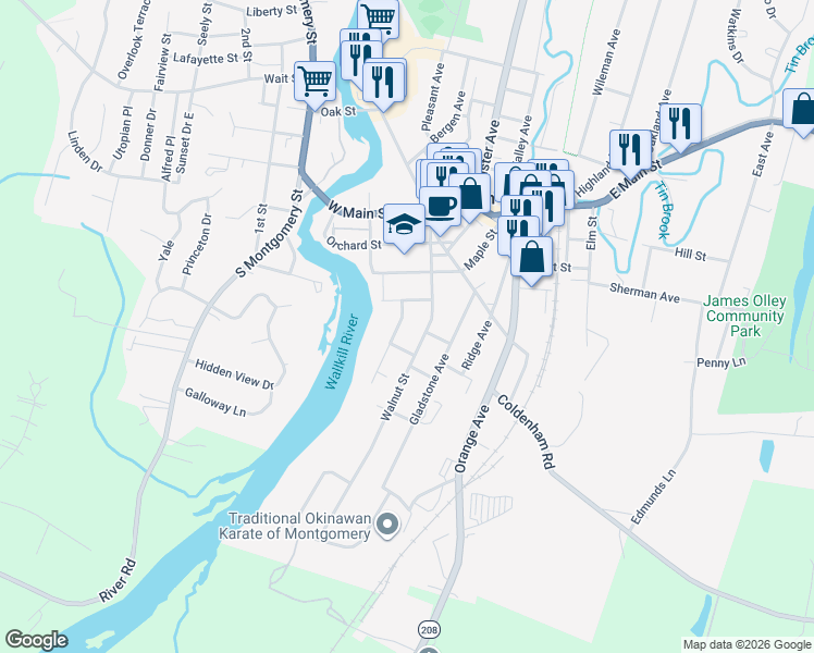 map of restaurants, bars, coffee shops, grocery stores, and more near 15 Riverview Street in Walden