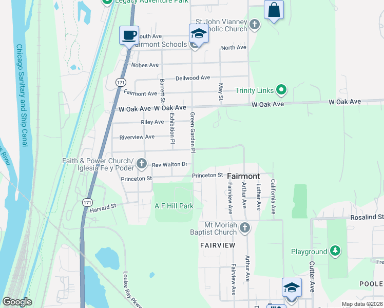 map of restaurants, bars, coffee shops, grocery stores, and more near 320 Barry Avenue in Lockport