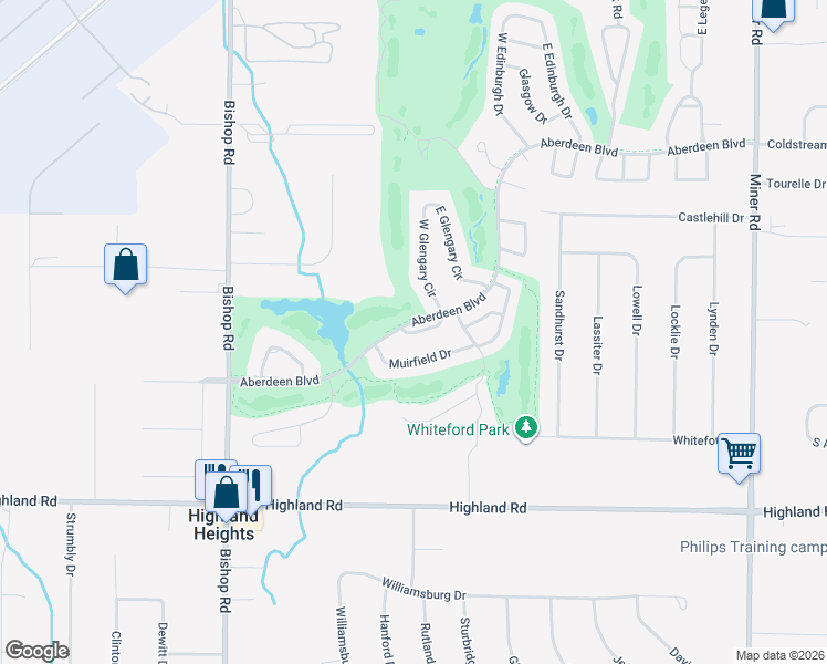 map of restaurants, bars, coffee shops, grocery stores, and more near 422 Glencoe Lane in Highland Heights