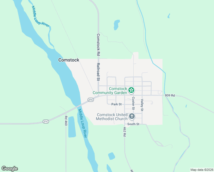 map of restaurants, bars, coffee shops, grocery stores, and more near Thomas Street in Comstock