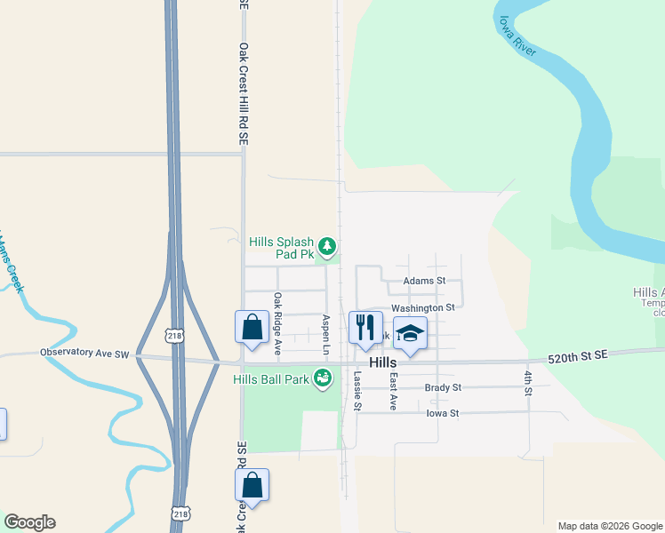 map of restaurants, bars, coffee shops, grocery stores, and more near 131 Aspen Lane in Riverside