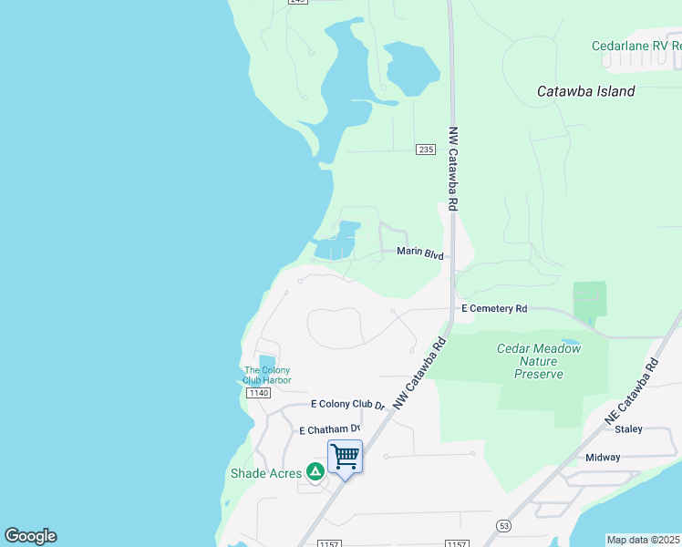 map of restaurants, bars, coffee shops, grocery stores, and more near 4355 Marin Woods in Port Clinton