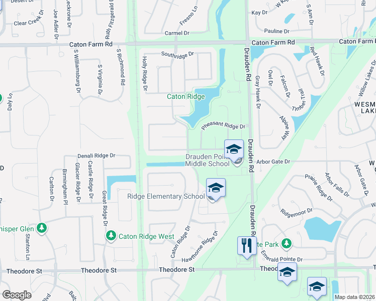 map of restaurants, bars, coffee shops, grocery stores, and more near 1912 Caton Ridge Drive in Plainfield