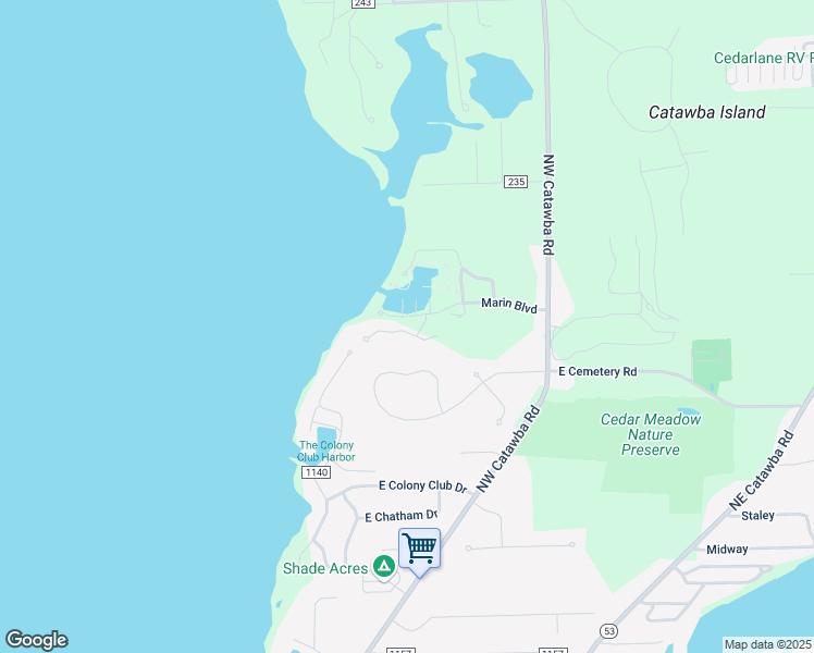 map of restaurants, bars, coffee shops, grocery stores, and more near 4355 Marin Woods in Port Clinton