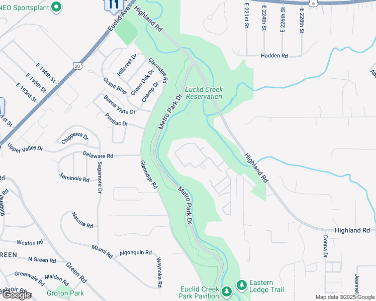 map of restaurants, bars, coffee shops, grocery stores, and more near 38 Trenton Square in Euclid