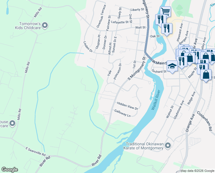 map of restaurants, bars, coffee shops, grocery stores, and more near 7 Ayr Court in Walden