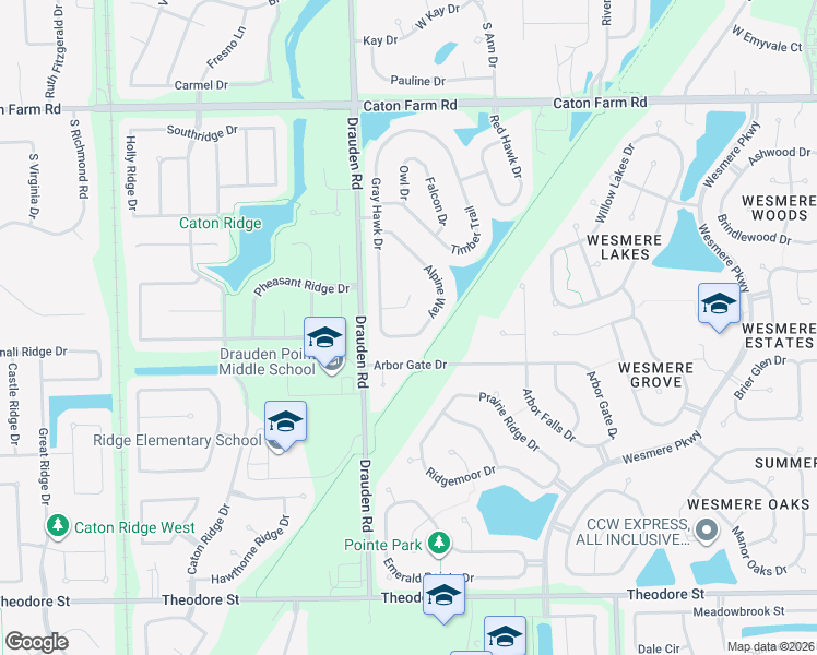 map of restaurants, bars, coffee shops, grocery stores, and more near 5907 Alpine Way in Plainfield