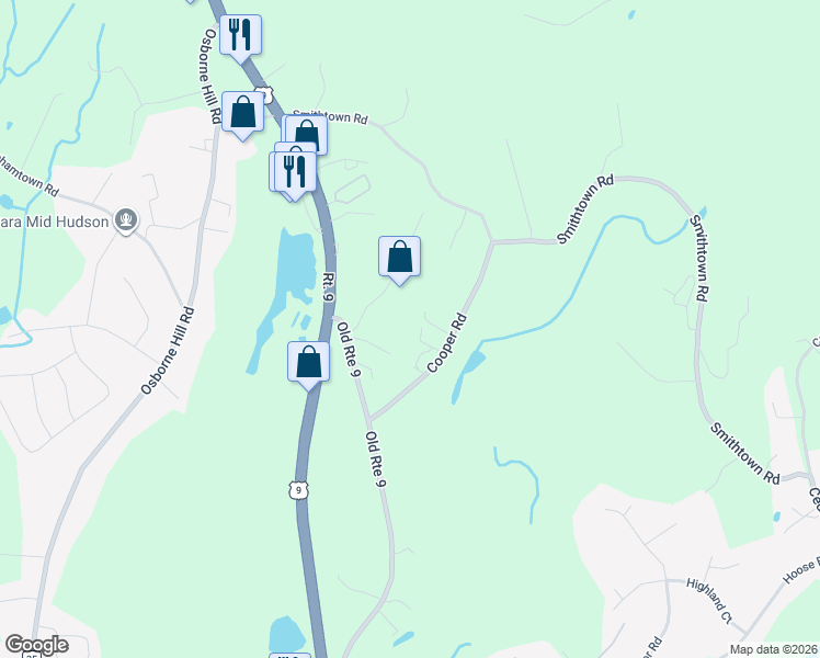 map of restaurants, bars, coffee shops, grocery stores, and more near 10 Stagedoor Road in Fishkill